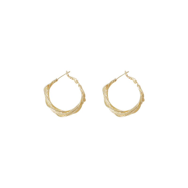 Alloy wound metal earrings (Minimo de Compra 2) MIC-ErY013