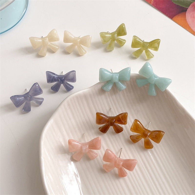 Alloy bow fresh candy colored earrings (Minimo de compra 2) MIC-LuoN017