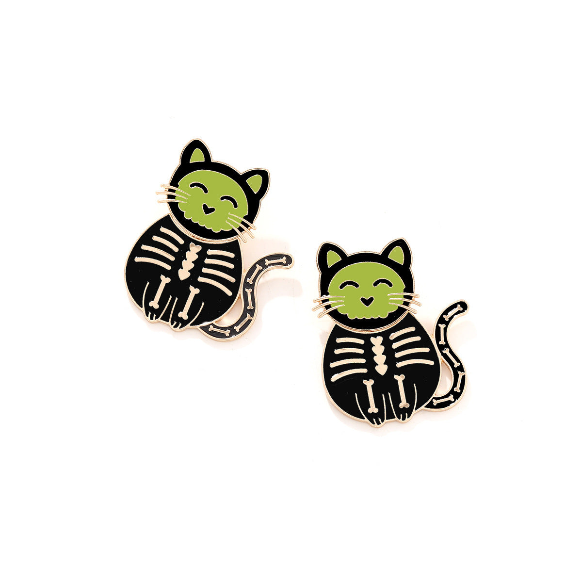 Alloy Halloween kitten earrings MIC-ManY076