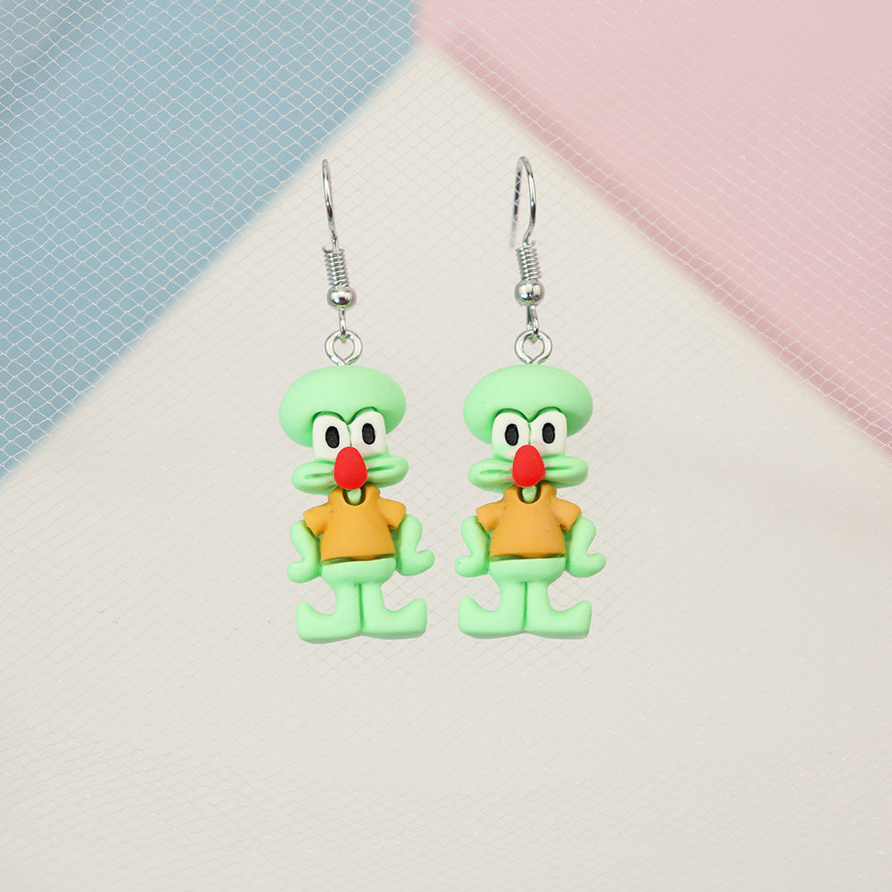 Acrylic cartoon sponge baby earrings MIC-NiQ039