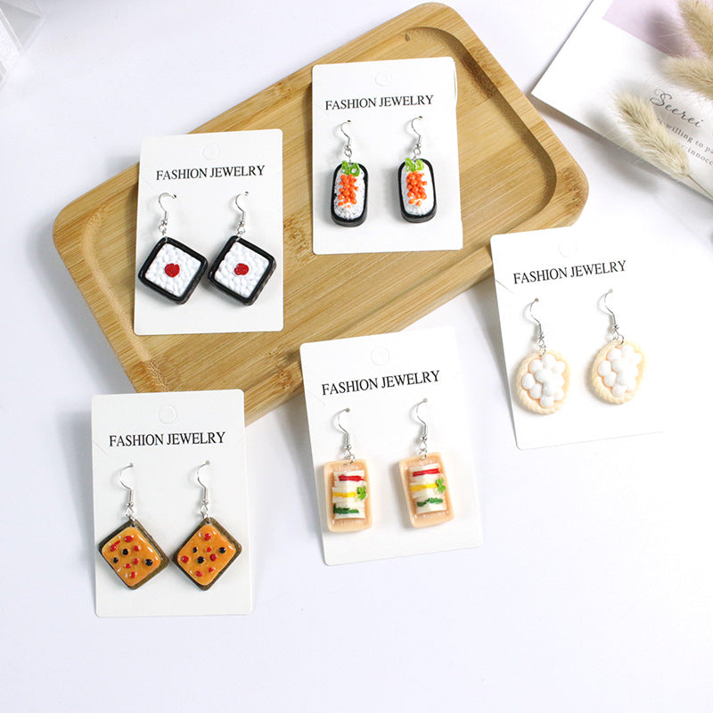 Acrylic Japanese Sushi Earrings  (Minimo de Compra 2) MYA-PingH029