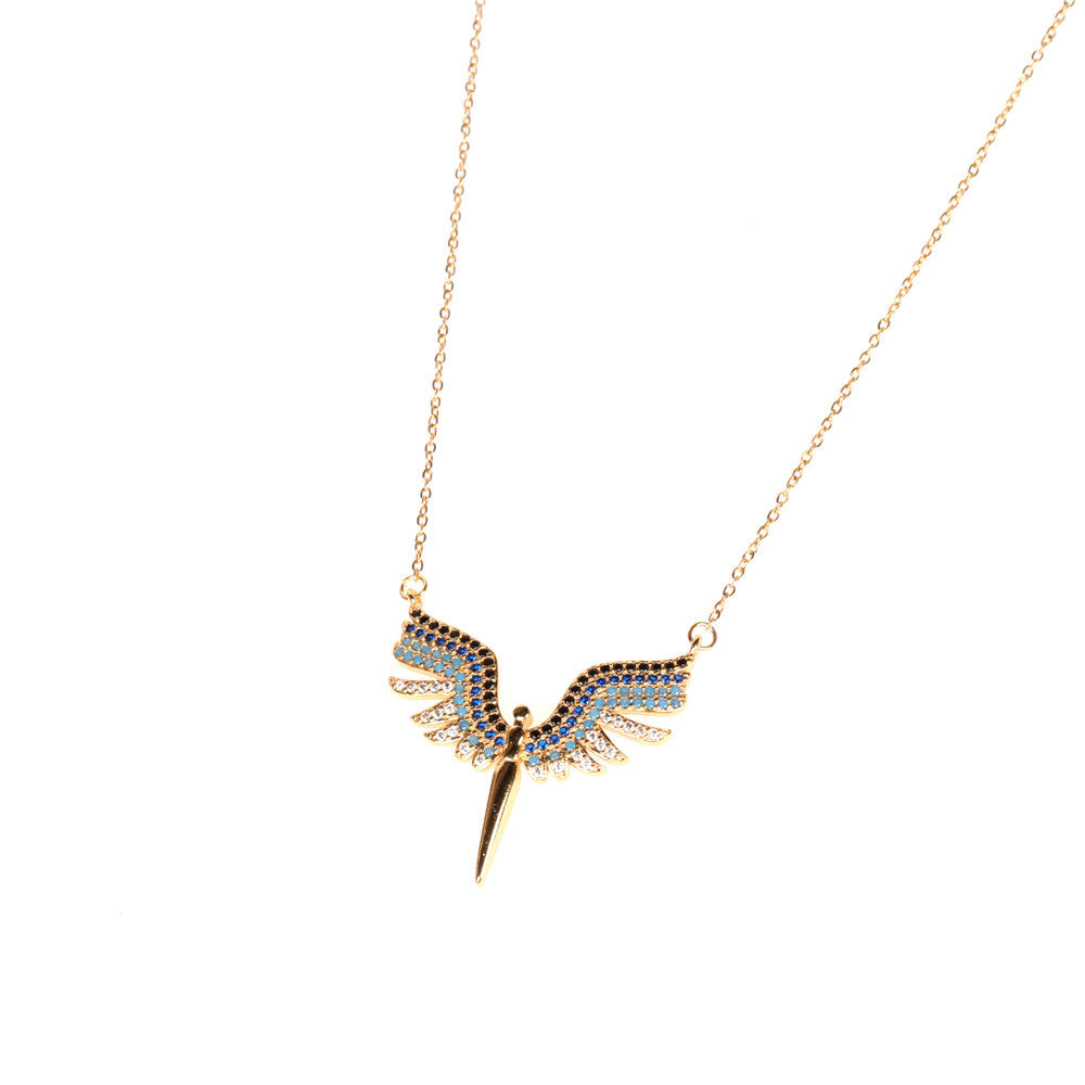 Bronze Angel Wings Necklace MIC-TianY018