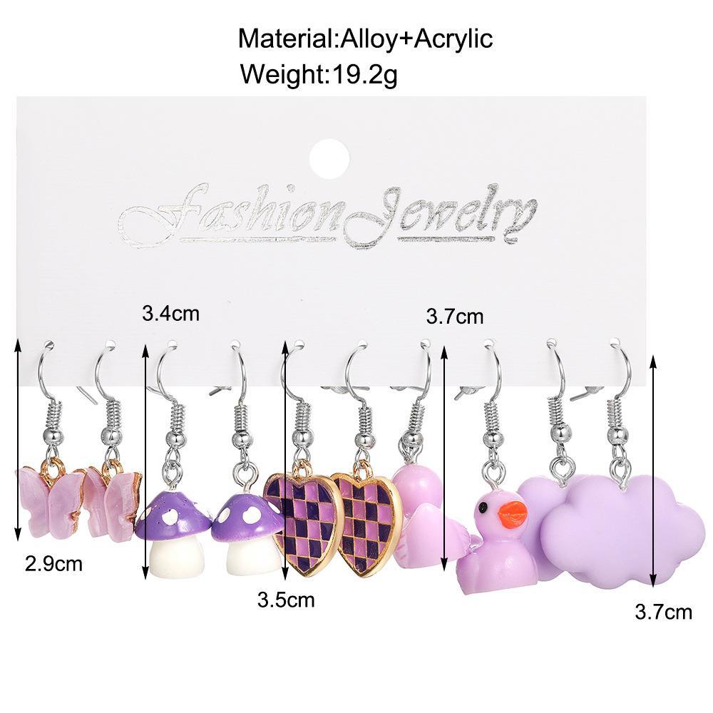 Alloy Butterfly Cloud Duck Earrings MIC-XiaoY085