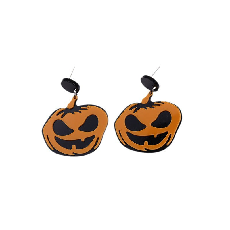 Acrylic Halloween Pumpkin earrings (Minimo de Compra 2) MYA-DuA033