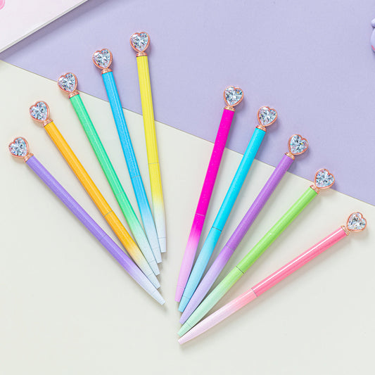 Ballpoint Pen Metal Heart Diamond Gel Pen HongD005