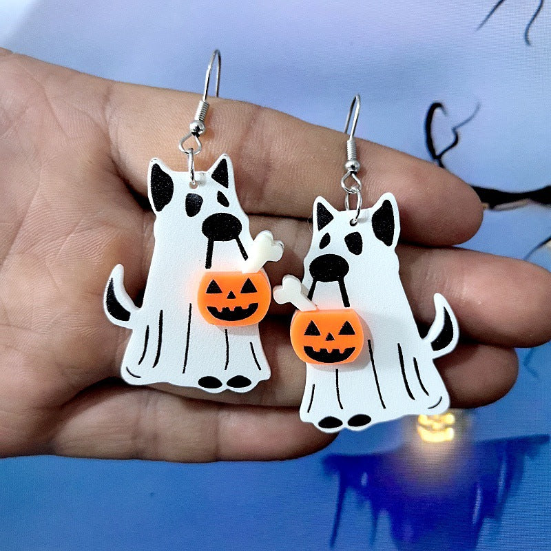 Acrylic Fear Ghost Ghost Earrings MIC-XueP175