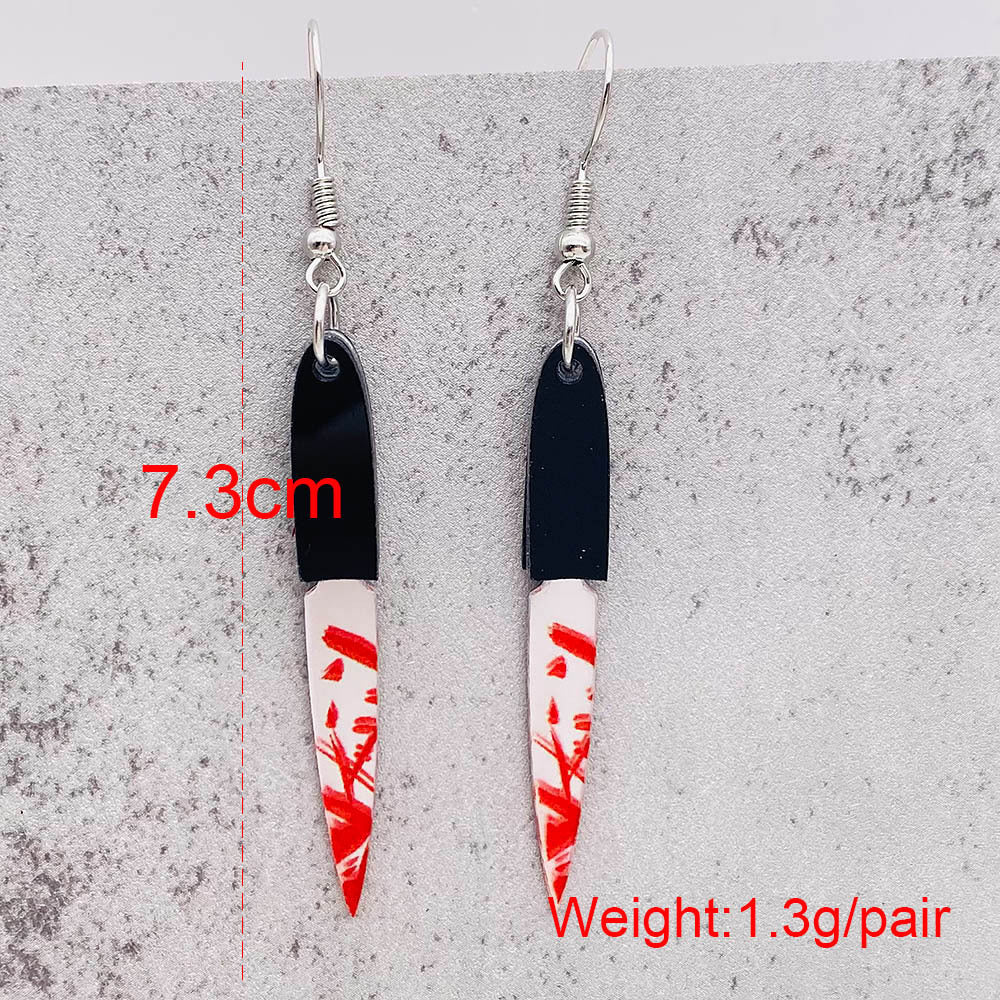 Acrylic Halloween Knife Earnails (Minimo de Compra 2) MIC-ChenY026