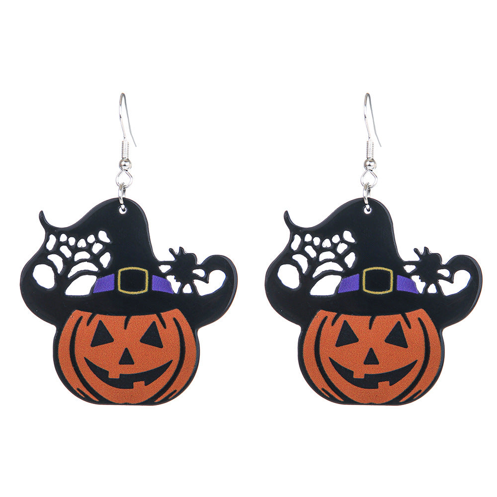 Acrylic Pumpkin Candy Little Devil Earrings (Minimo de compra 5) MYA-ManT038