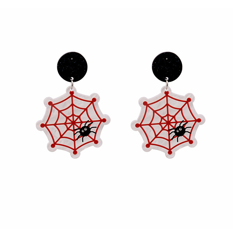 Acrylic Halloween Fun Pumpkin Head Earrings MIC-MDD048