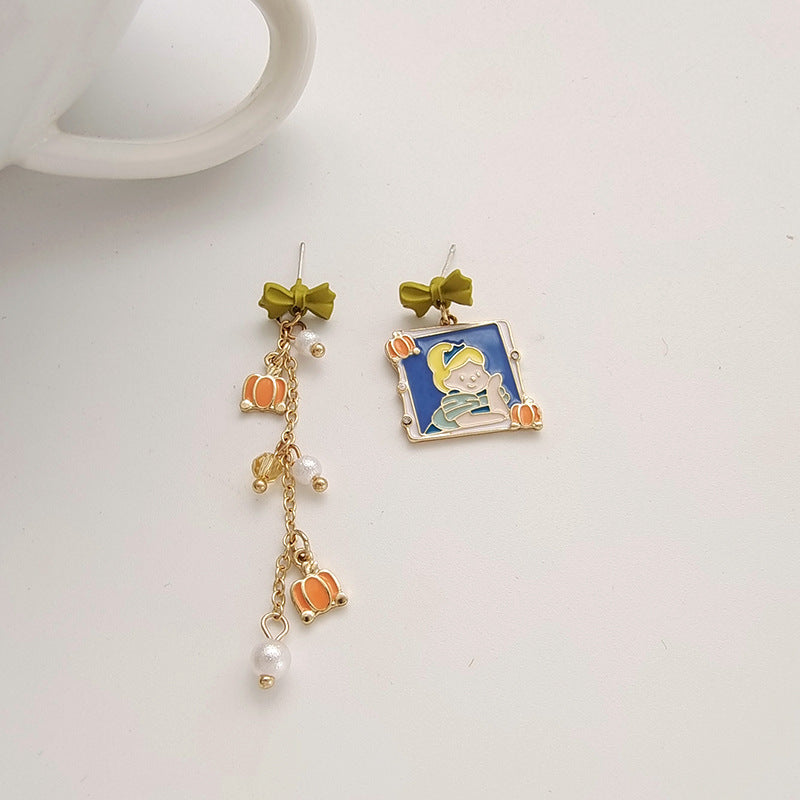 Alloy Sweet Cartoon Cinderella Earrings (Minimo de Compra 2) MIC-BLD037