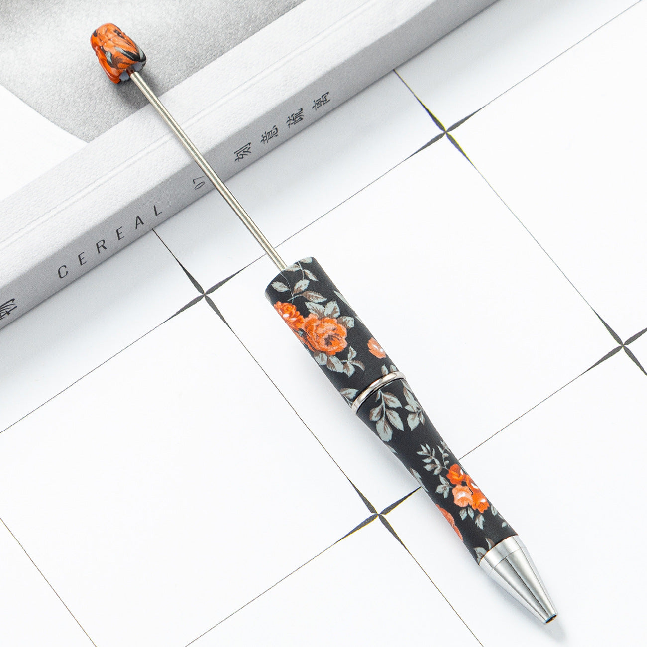 DIY Leopard Floral Cow Plastic Bead Pen HuaH002