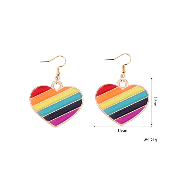 Alloy Rainbow Oil Dropping Earrings MIC-YiY004