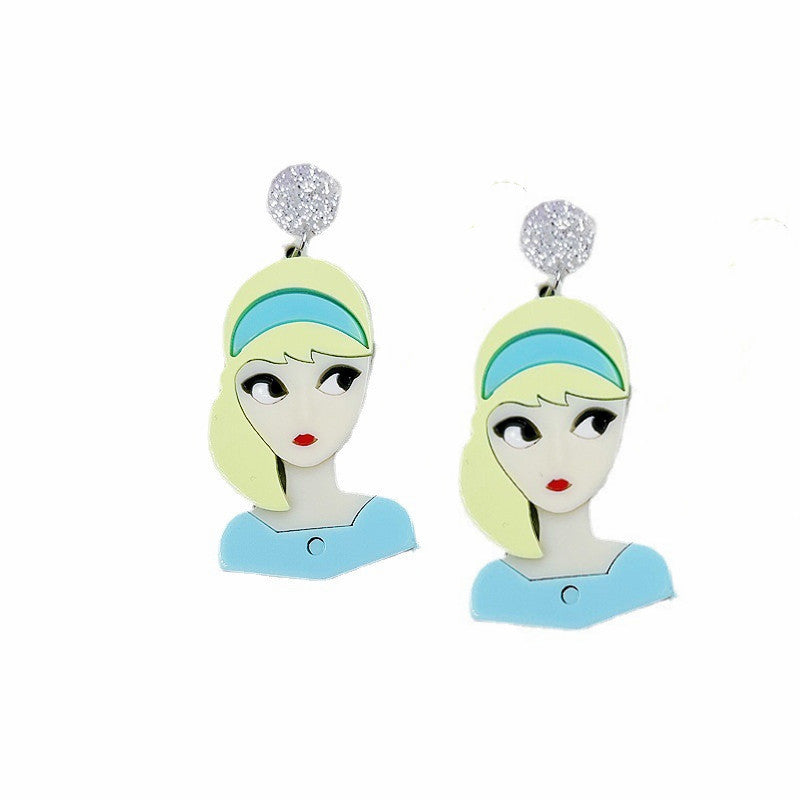 Acrylic asymmetric witch earrings Minimo de compra 2 MIC-BenD005