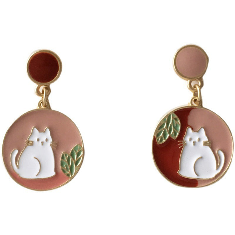 Alloy cartoon cat earrings MIC-FanY003