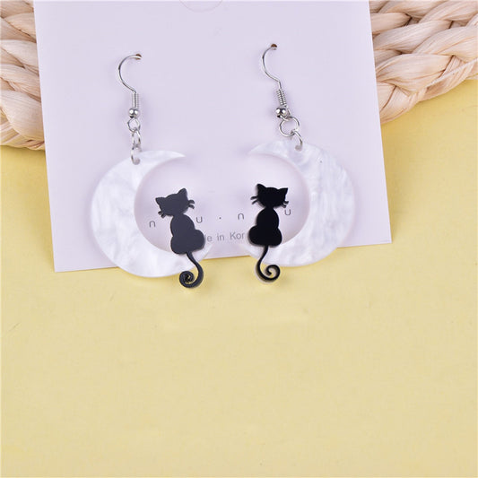 Acrylic Moon Cat Ear Studs (Minimo de compra 2) MIC-JianL001