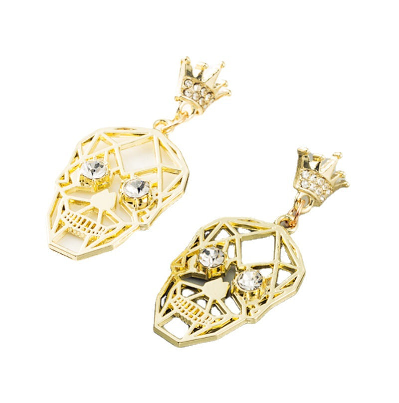 Acrylic hollow skull head with diamond earrings (Minimo de Compra 2) MYA-QiShang002