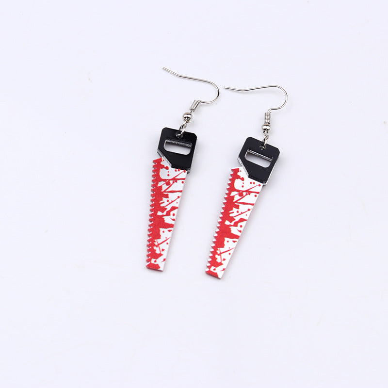 Acrylic Halloween Blood Knife earrings (Minimo de Compra 2) MIC-DuA040