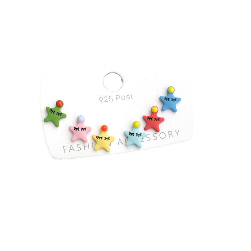 Acrylic cartoon cute star earrings  (Minimo de Compra 2) MYA-PingH021