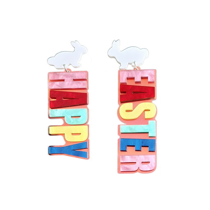 Acrylic color letter earrings MIC-NingD012