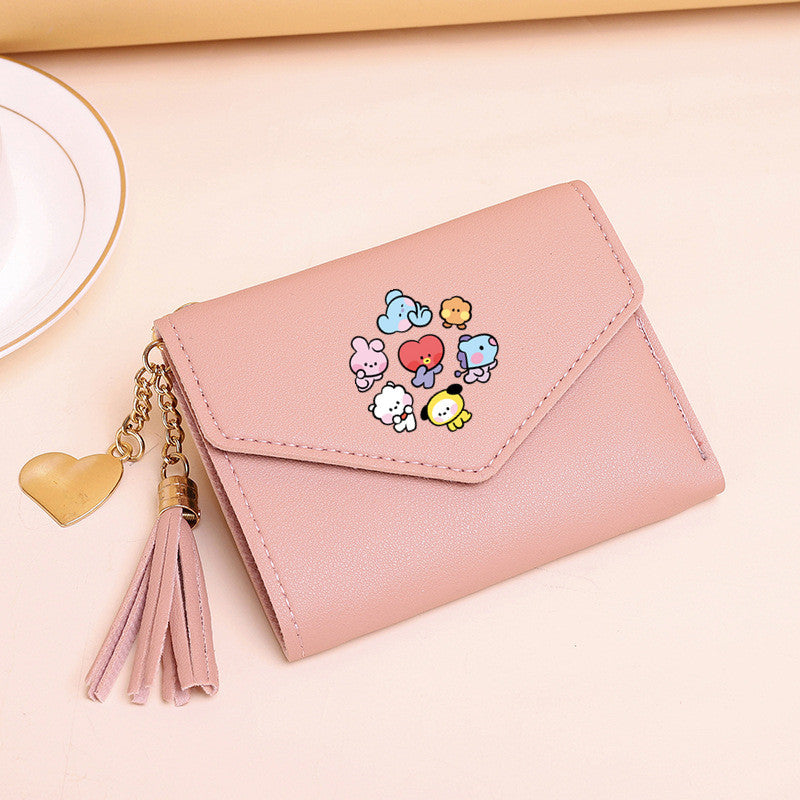 PU card bag tassel short wallet MIC-XingY017