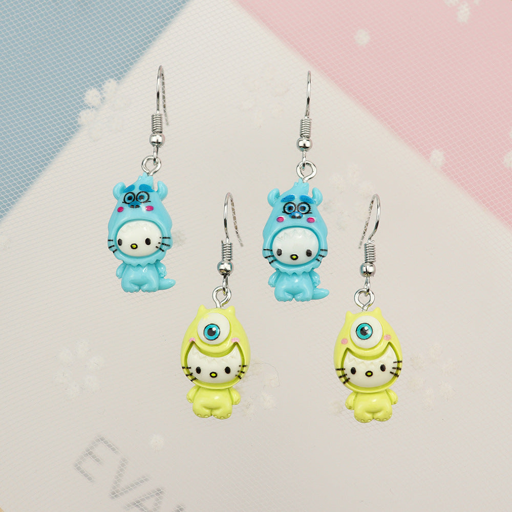 Alloy cartoon animal cat earrings MIC-NiQ025