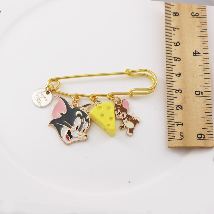 Alloy cartoon cat mouse Jerry brooch (Minimo de compra 3) MIC-QiC001