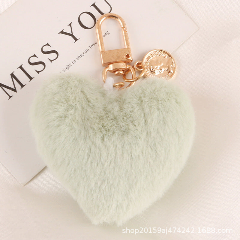 Keychains Alloy Plush Hearts Fur Balls MIC-YiHan051