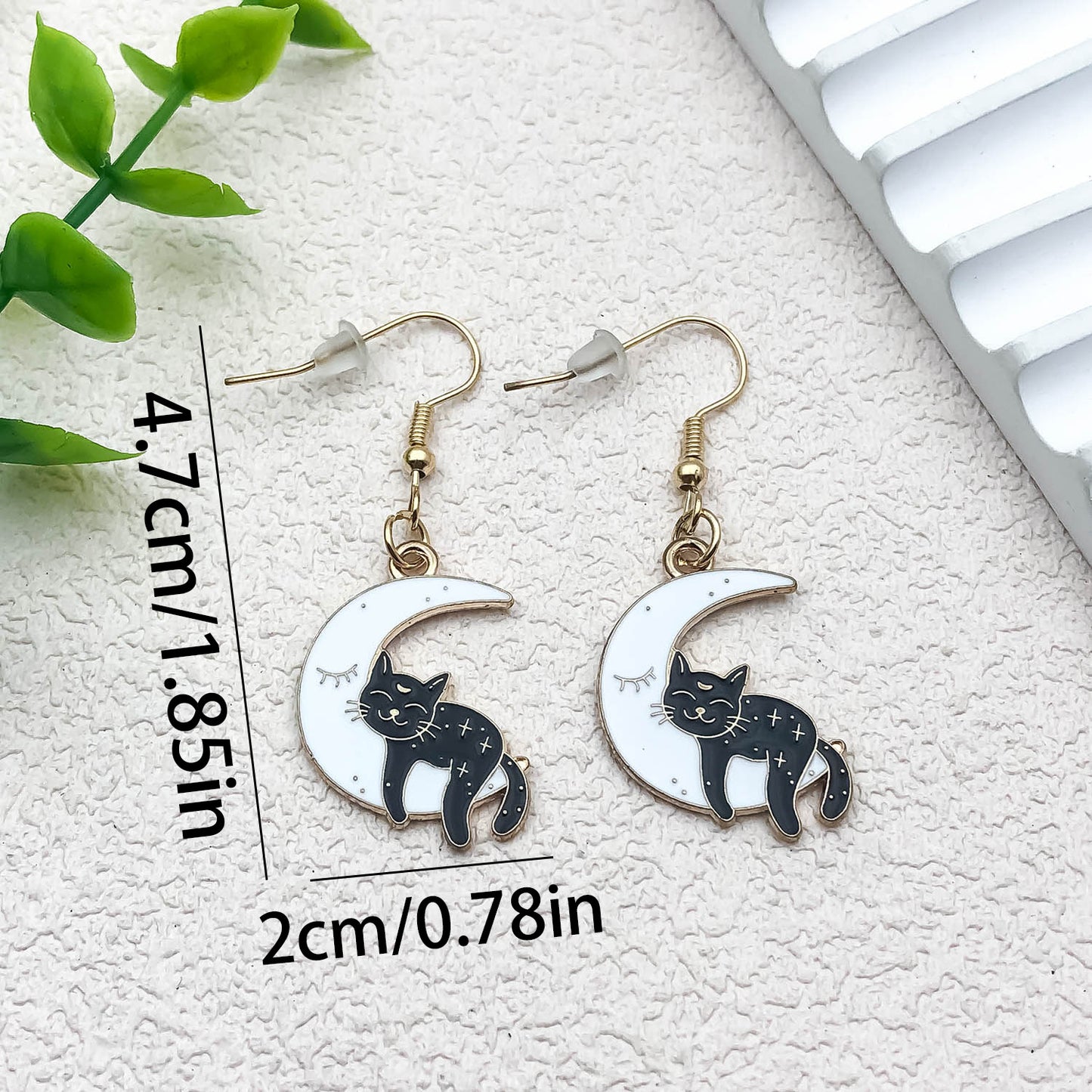 Alloy Halloween Cute Black Cat Earrings (Minimo de compra 5) MIC-OuL010