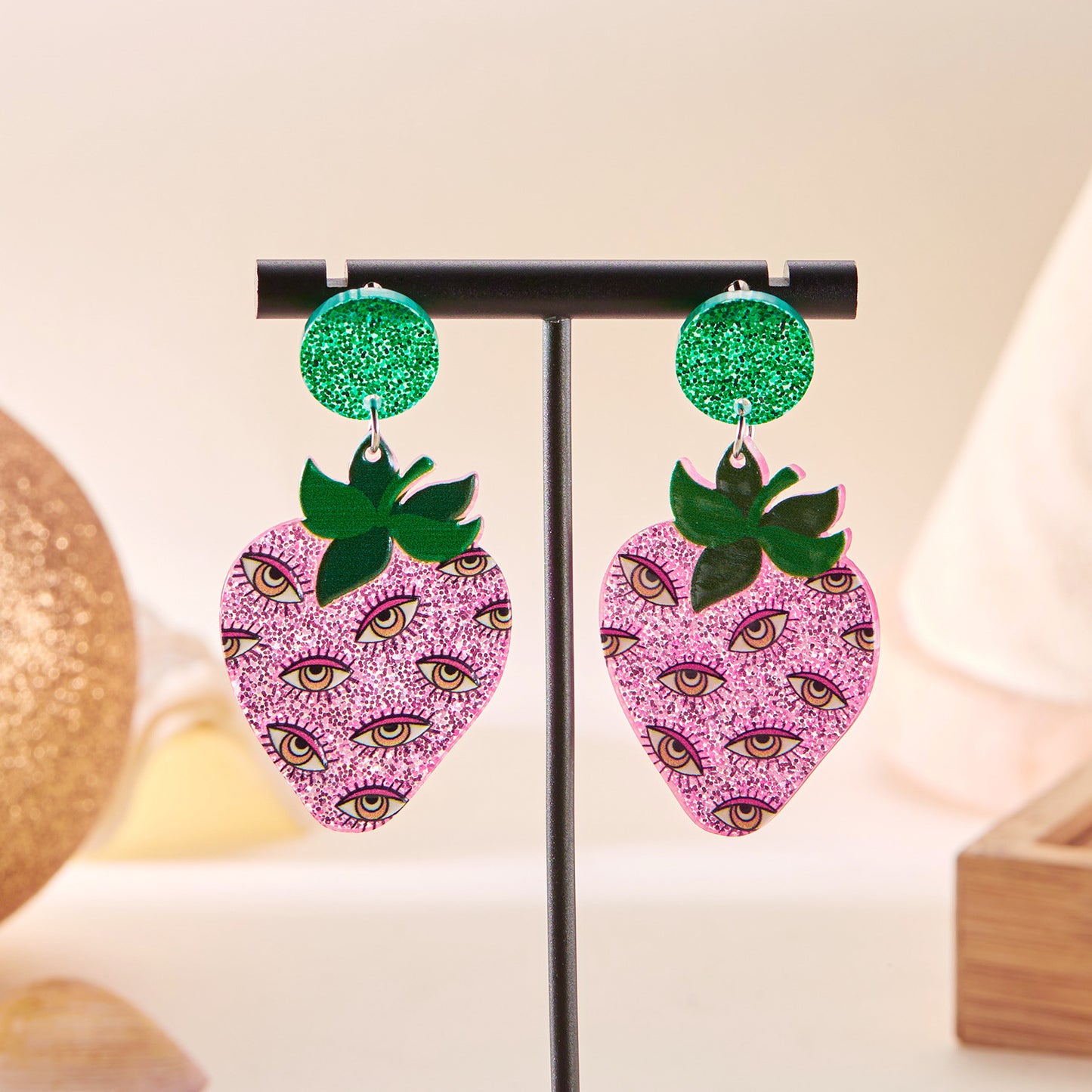 Alloy leaf carved pumpkin bat earrings MIC-ChuY006