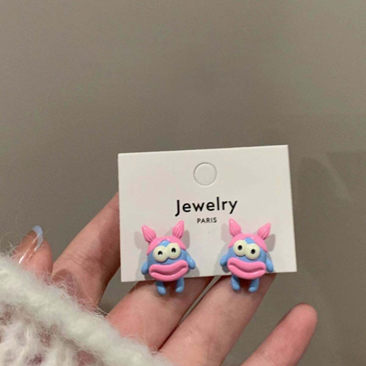 Resin Sausage Mouth Ugly Cute Earrings (Minimo de Compra 2) MIC-JinK002