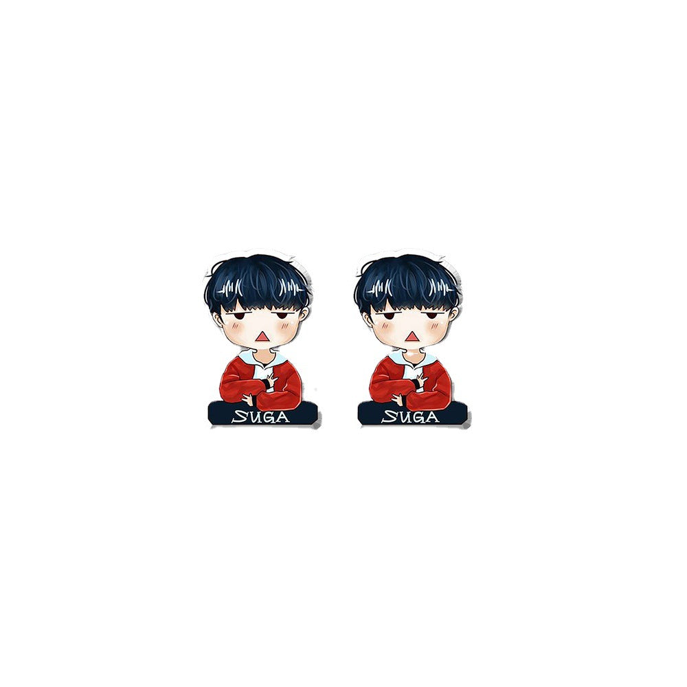 Acrylic BTS bulletproof youth group earrings (Minimo de compra 5) MYA-XiangL053