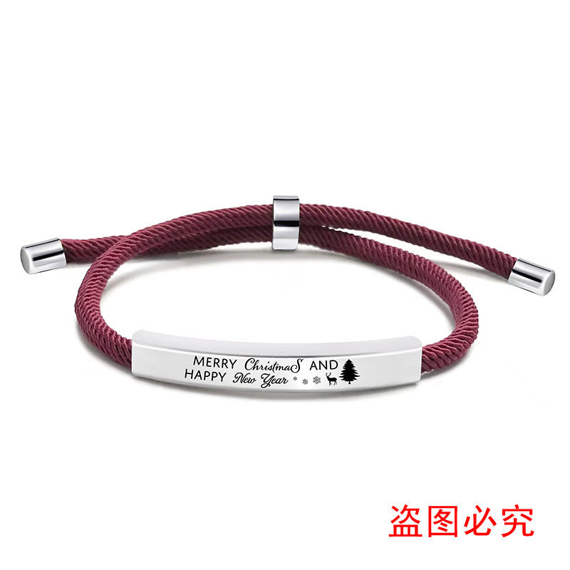 Bracelets Stainless Steel Woven Rope Christmas Gifts GangG017