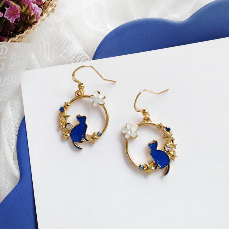 Alloy cartoon cat earrings MIC-FanY003