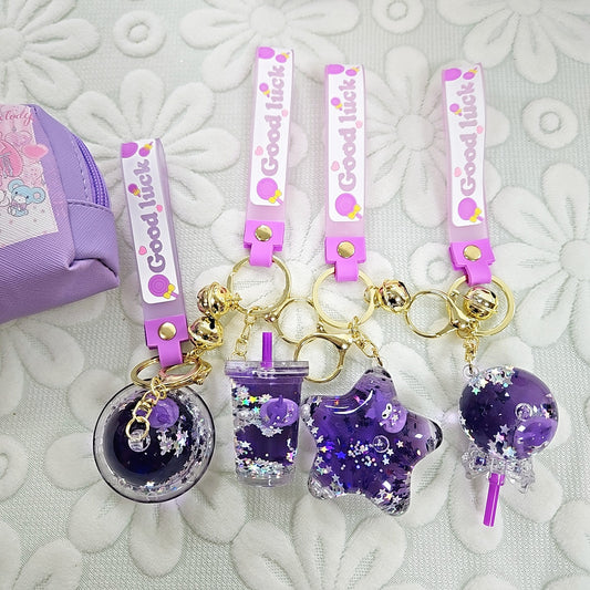 of Acrylic Keychains in Oil Sand Bottles MIC-LuoYan012