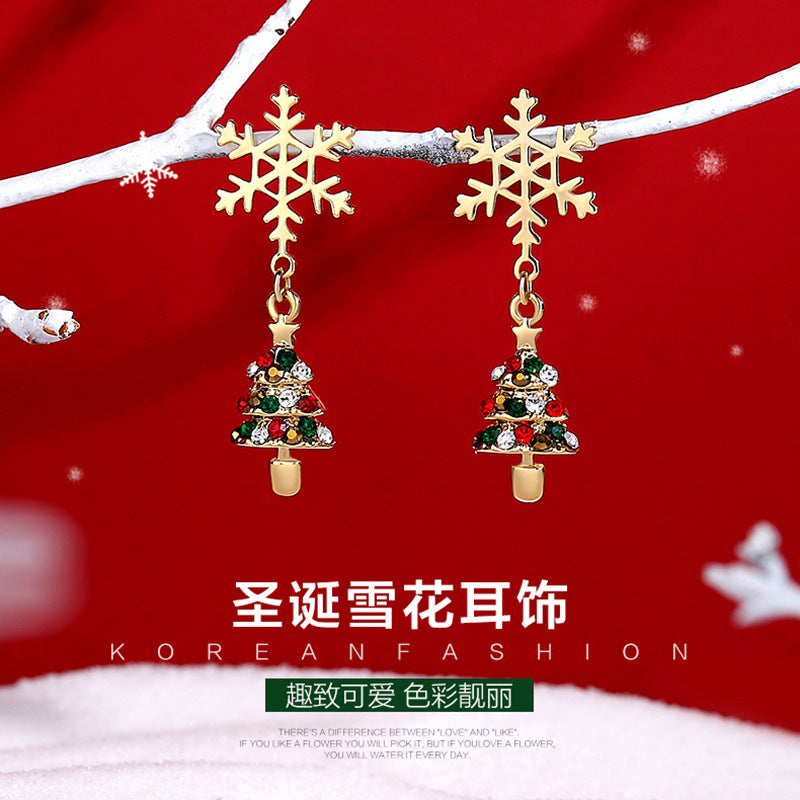 Alloy Asymmetric Snowflake Earrings (Minimo de Compra 2) MIC-DuoL005