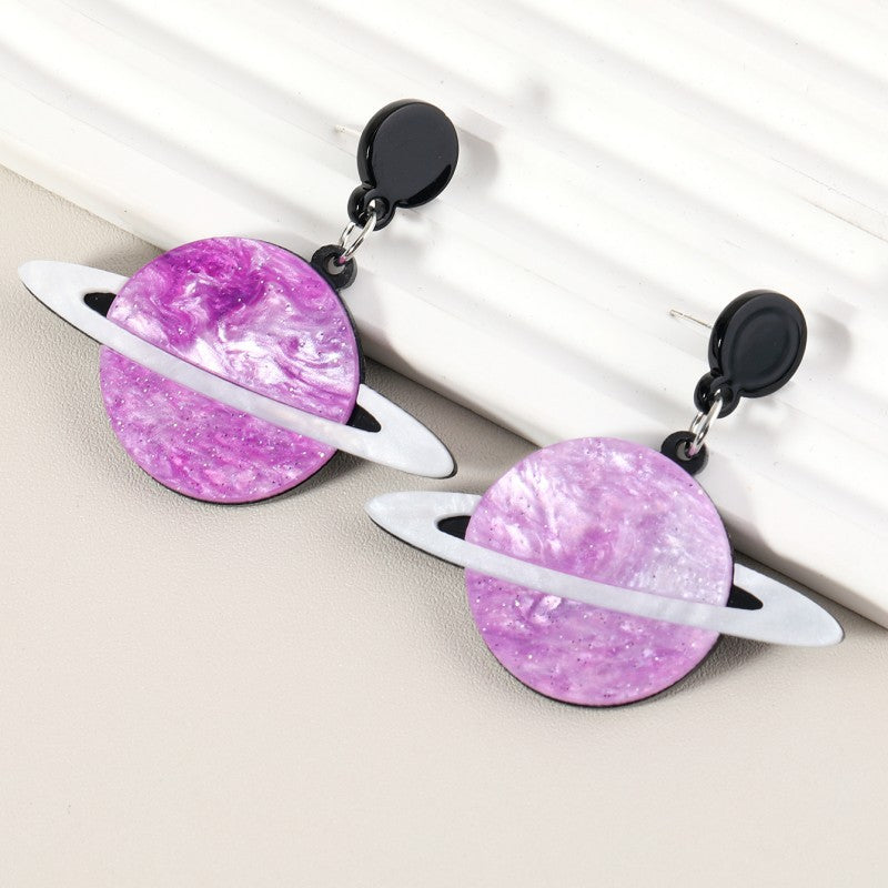 Acrylic Gilded Water Pattern Earrings MIC-KaiQ006