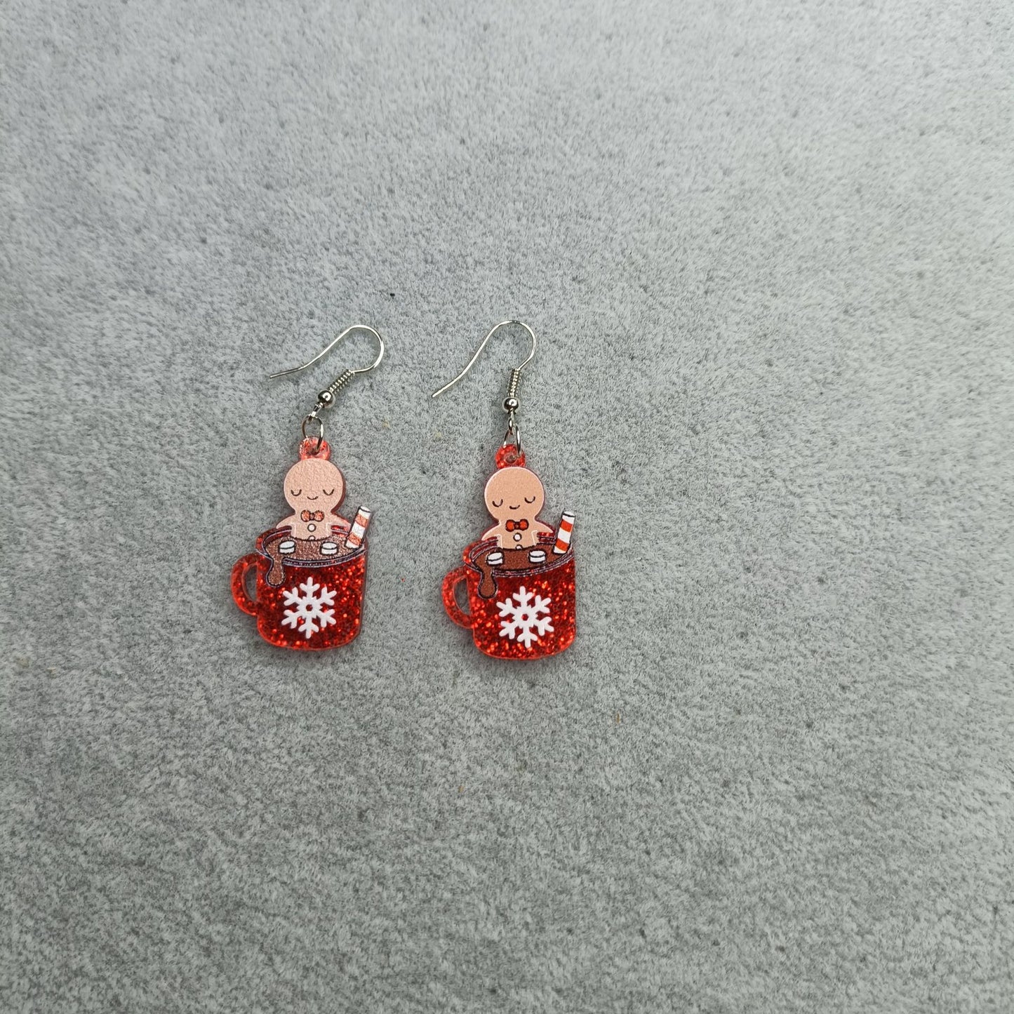 Acrylic Christmas Snowflake Earrings (Minimo de Compra 2) MIC-JiuT015