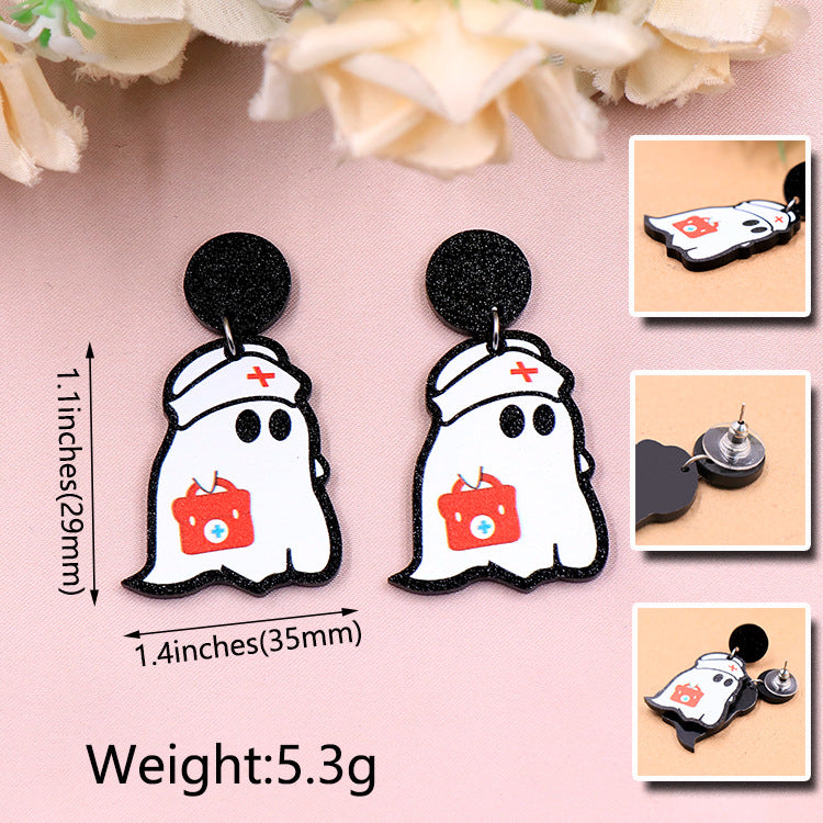 Acrylic Fashion Rescue Ghost Earrings (Minimo de compra 5) MIC-XiaoY064