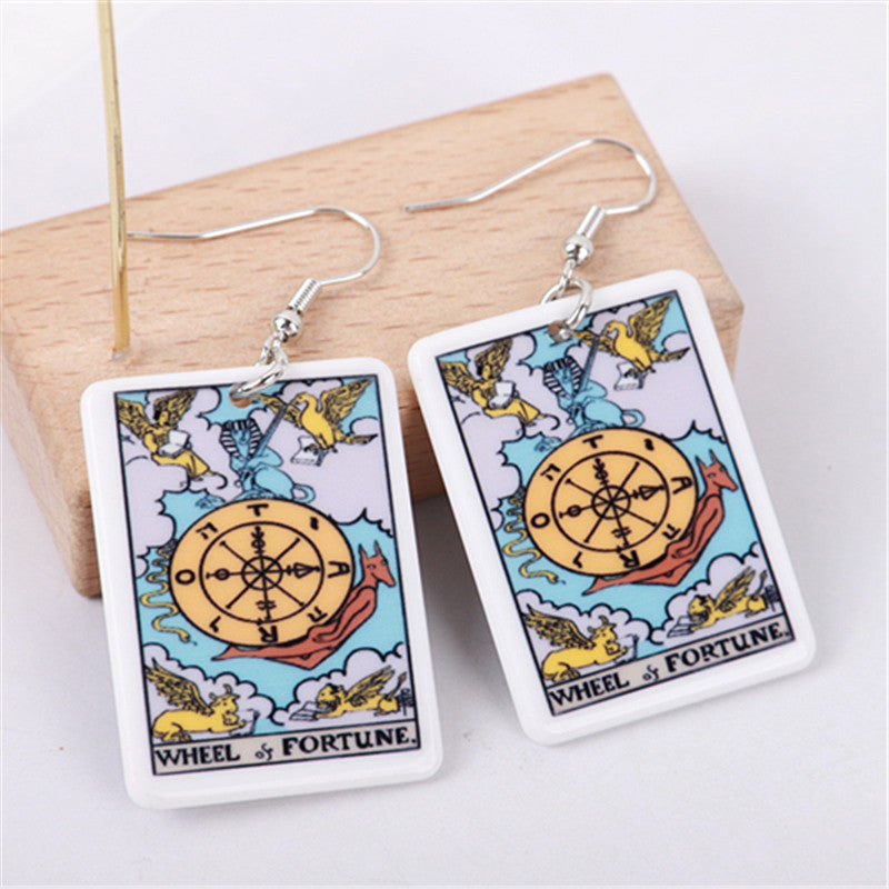 Acrylic Carroll Card Game Chess Card Earrings MIC-ChouD042