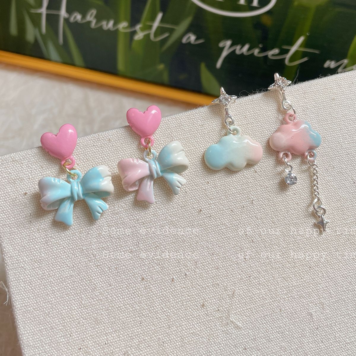 Alloy bow cloud earrings MIC-ShuangX047