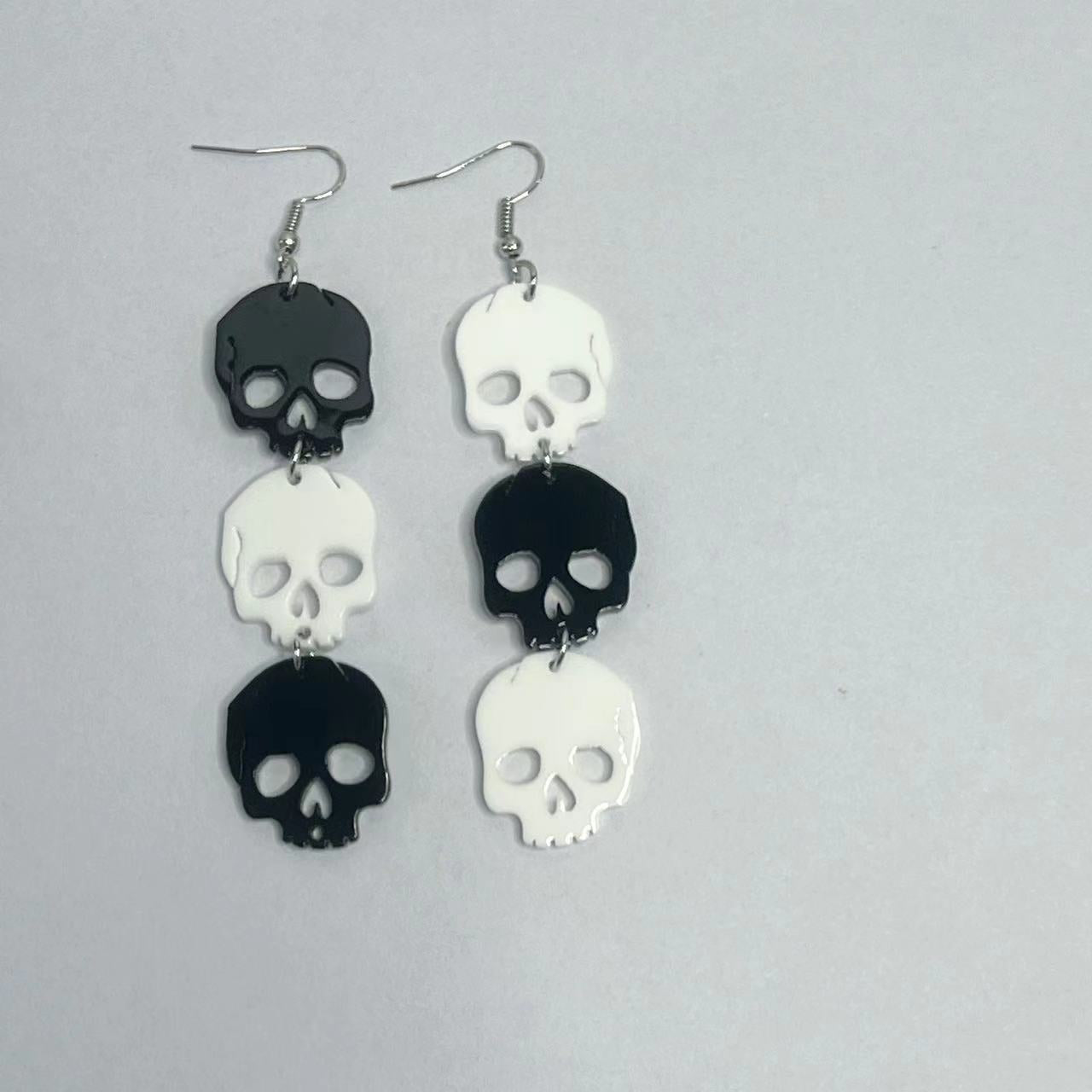 Acrylic Halloween Skull Earrings (Minimo de Compra 2) MYA-JiuT014