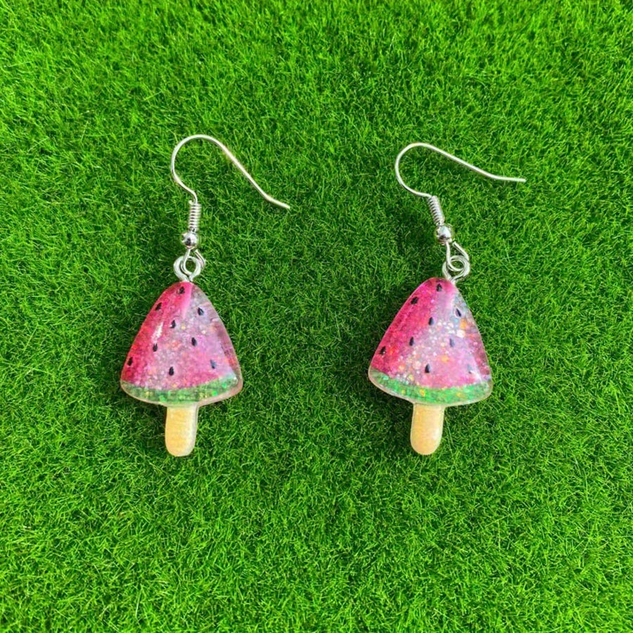 Alloy resin watermelon ice cream earrings (Minimo de compra 2） MYA-GenL005