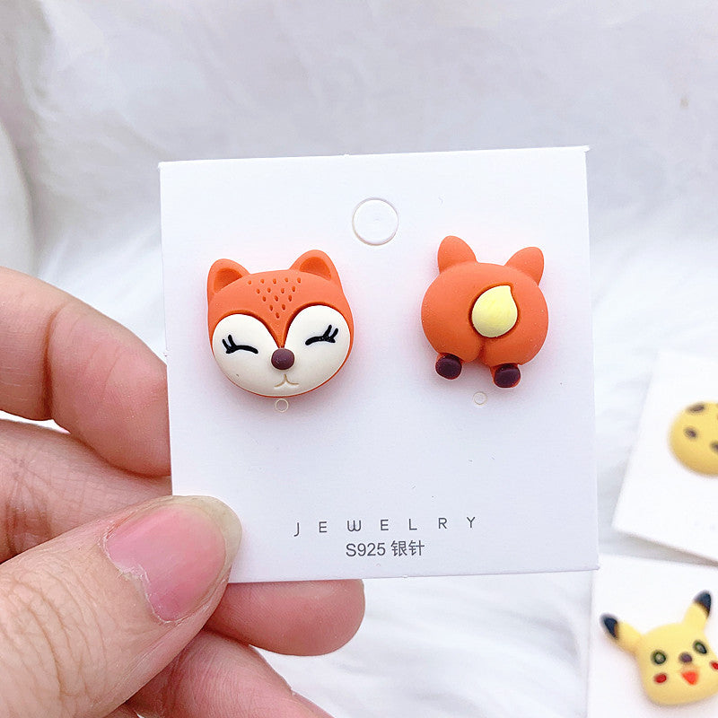 Resin cartoon small animal earrings  (Minimo de Compra 2) MIC-ShiJ002