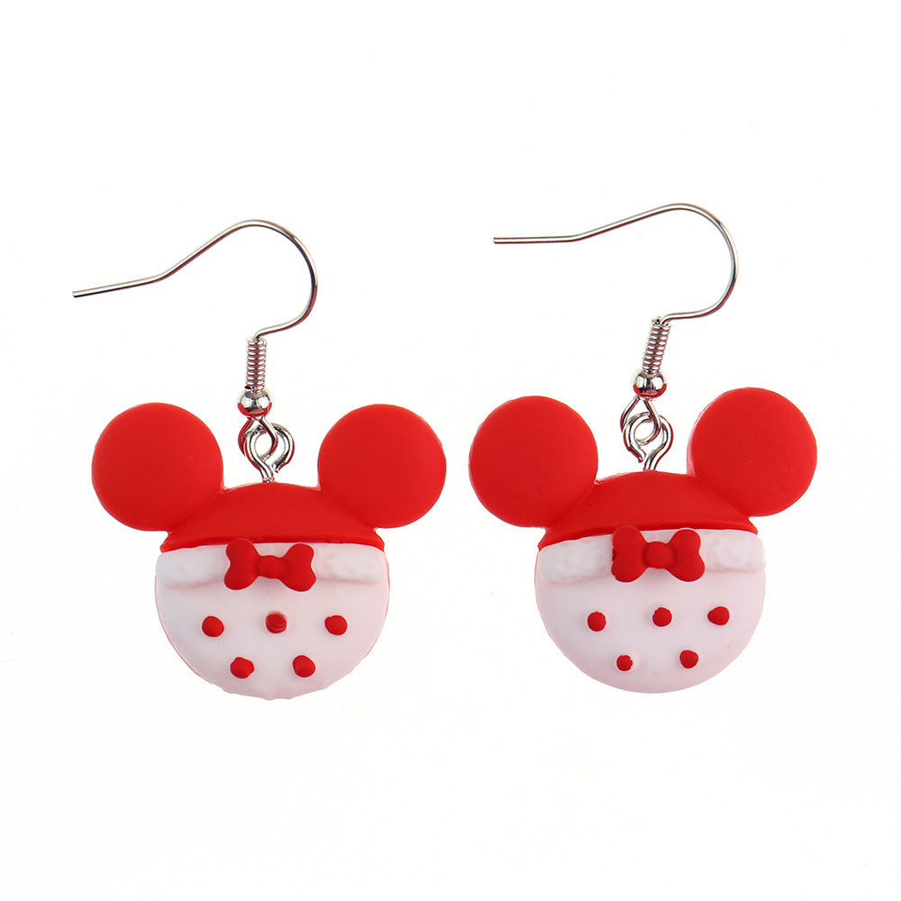 Earrings Resin Fun Cute Christmas Cartoon (M) MIC-niqing020