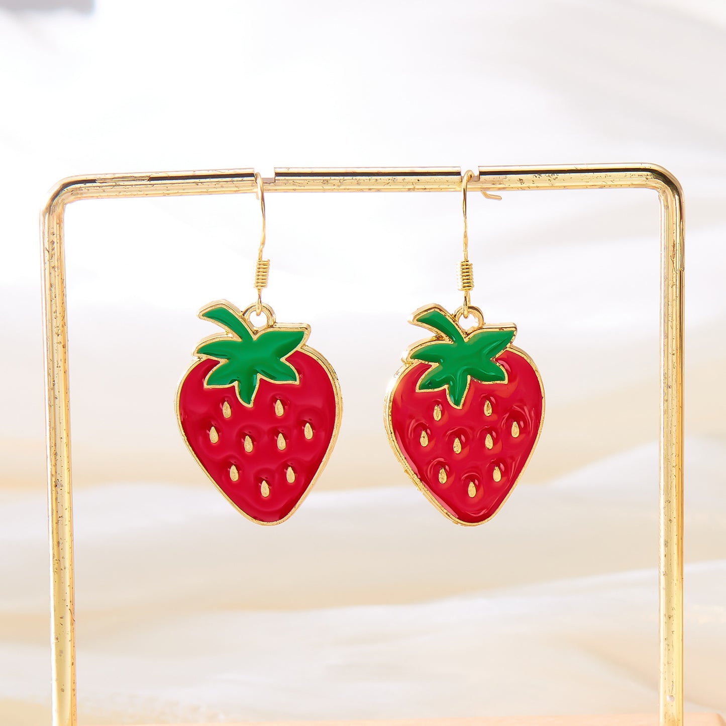 Alloy Fresh Strawberry Earrings MIC-ChuY012