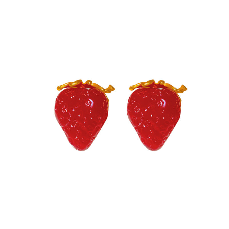 Alloy Geometry Strawberry Earrings MIC-HuiH007