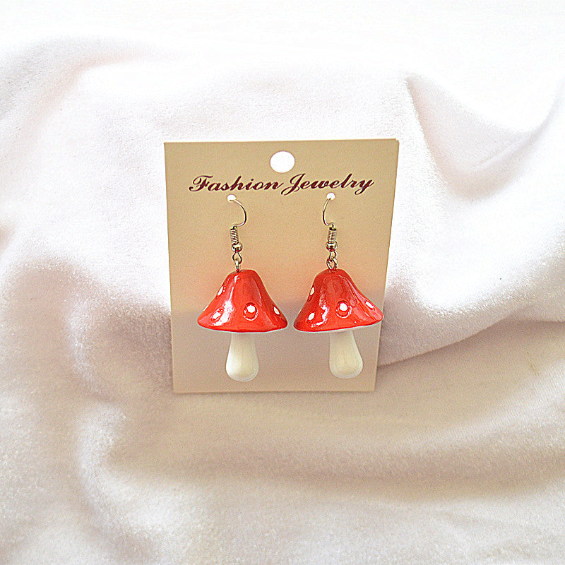 Resin Wave Dot Mushroom Earrings (Minimo de Compra 2) MIC-XieN043