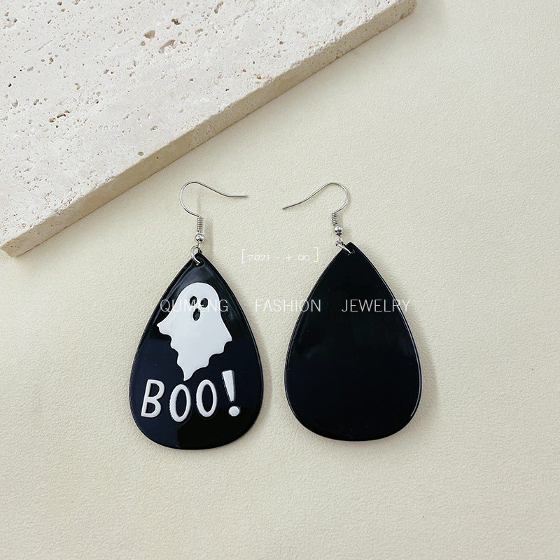 Acrylic Halloween Ghost Earrings (Minimo de Compra 3) MIC-OuG058