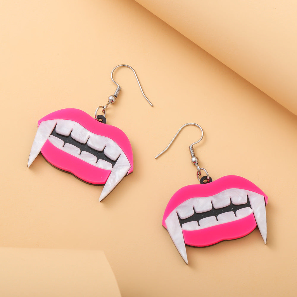 Resin Halloween Funny Fang Earrings (Minimo de Compra 5) MYA-ZeX003