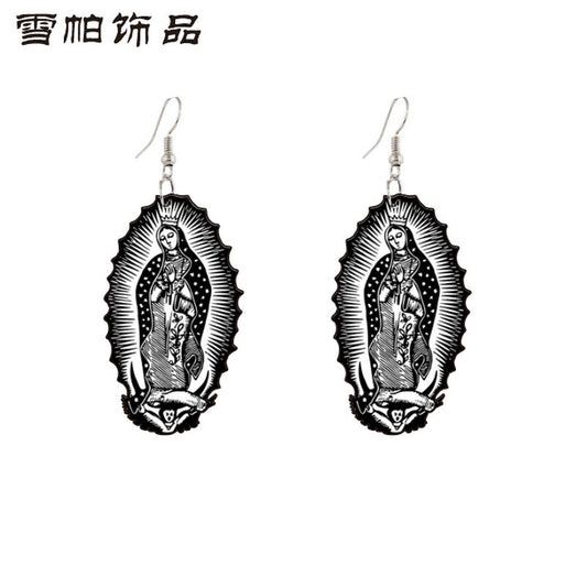 Acrylic Mother of God Earrings MYA-XueP031